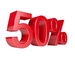 Det är 50% REA på denna produkten
